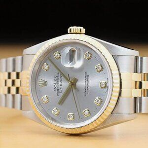 Factory Men's Datejust Grey Diamond Dial 18k Watch